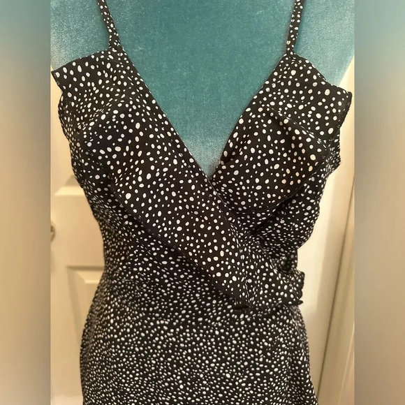 Polka dot spaghetti strap wrap dress - Picture 6 of 10